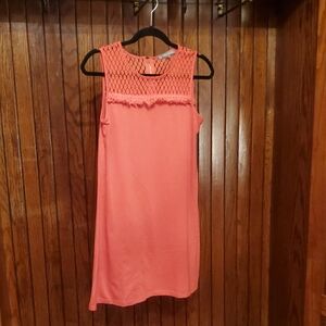DAISY FUENTES SIZE SMALL Sleeveless Coral Lace Dress